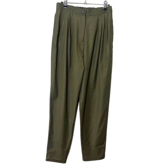 Creatures of Comfort Wool Pleated Pants Olive Green Women’s Size 4 Trousers - Picture 1 of 13